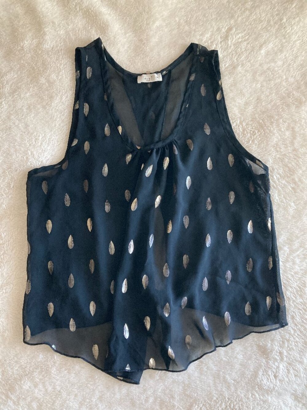 Love J sheer black tank top size medium